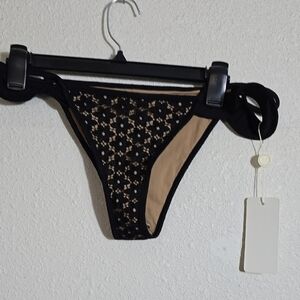 For Love And Lemons Black Lace Bikini Bottom